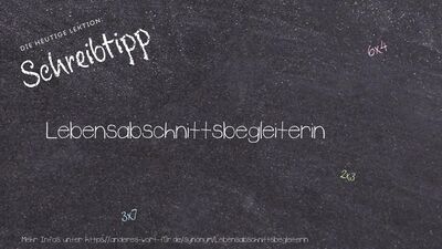 Schreibtipp Lebensabschnittsbegleiterin