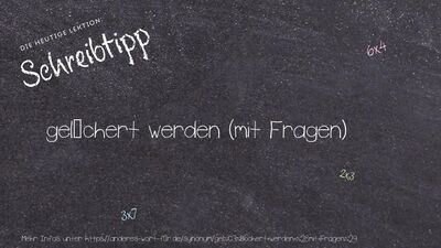 Schreibtipp gelöchert werden (mit Fragen)