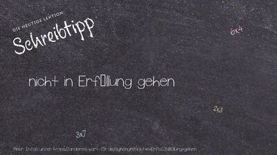 Schreibtipp nicht in Erfüllung gehen