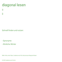 diagonal lesen