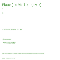 Place (im Marketing-Mix)