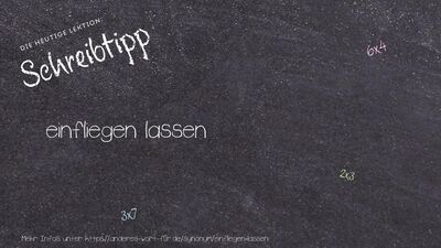 Schreibtipp einfliegen lassen