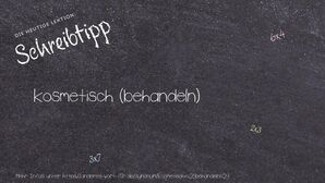 Anderes Wort für kosmetisch (behandeln) - Synonyme für kosmetisch (behandeln)