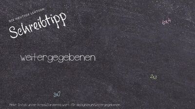 Schreibtipp weitergegebenen