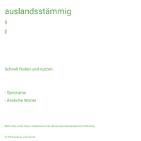 auslandsstämmig