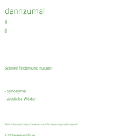 dannzumal