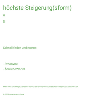 höchste Steigerung(sform)