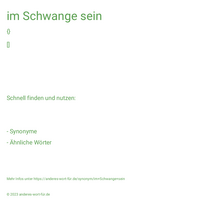 im Schwange sein