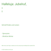 Halleluja: Jubelruf,