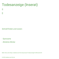 Todesanzeige (Inserat)