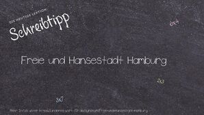 Anderes Wort für Freie und Hansestadt Hamburg - Synonyme für Freie und Hansestadt Hamburg