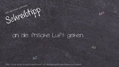 Schreibtipp an die frische Luft gehen
