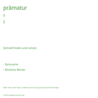 prämatur