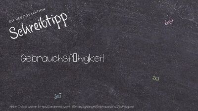 Schreibtipp Gebrauchsfähigkeit