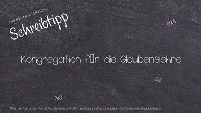 Schreibtipp Kongregation für die Glaubenslehre