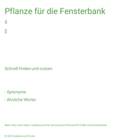 Pflanze für die Fensterbank