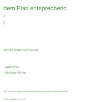 dem Plan entsprechend