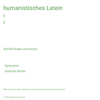 humanistisches Latein