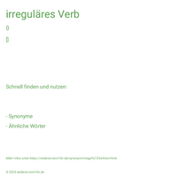 irreguläres Verb