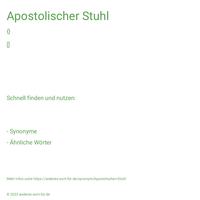 Apostolischer Stuhl