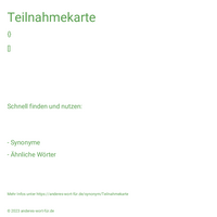 Teilnahmekarte