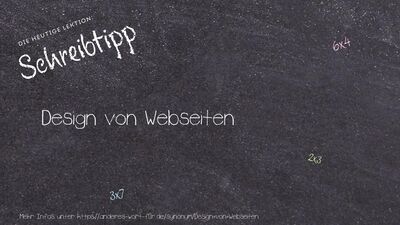 Schreibtipp Design von Webseiten