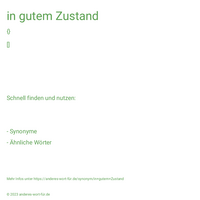 in gutem Zustand