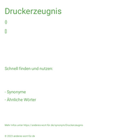 Druckerzeugnis