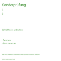 Sonderprüfung