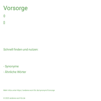 Vorsorge