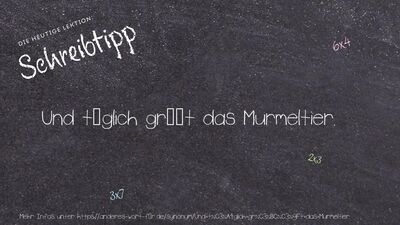 Schreibtipp Und täglich grüßt das Murmeltier.