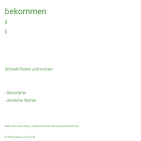 bekommen