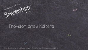 Anderes Wort für Provision eines Maklers - Synonyme für Provision eines Maklers