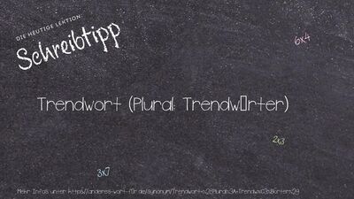 Schreibtipp Trendwort (Plural: Trendwörter)