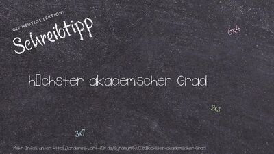 Schreibtipp höchster akademischer Grad