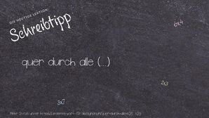 Anderes Wort für quer durch alle (...) - Synonyme für quer durch alle (...)