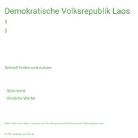 Demokratische Volksrepublik Laos