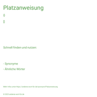 Platzanweisung