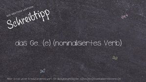 Anderes Wort für das Ge...(e) (nominalisiertes Verb) - Synonyme für das Ge...(e) (nominalisiertes Verb)