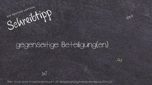 Anderes Wort für gegenseitige Beteiligung(en) - Synonyme für gegenseitige Beteiligung(en)