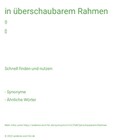 in überschaubarem Rahmen