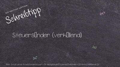 Schreibtipp Steuersünder (verhüllend)