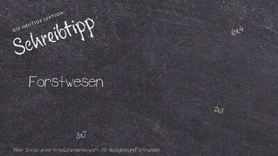 Schreibtipp Forstwesen