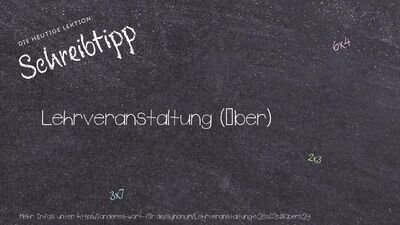 Schreibtipp Lehrveranstaltung (über)