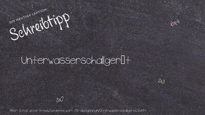 Schreibtipp Unterwasserschallgerät