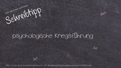 Schreibtipp psychologische Kriegsführung