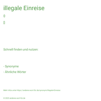 illegale Einreise