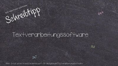 Schreibtipp Textverarbeitungssoftware