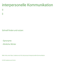 interpersonelle Kommunikation