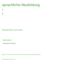 sprachliche Neubildung